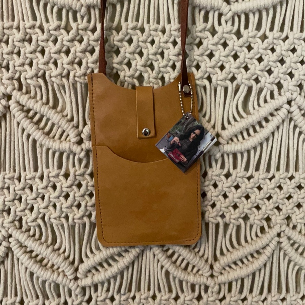 Leather Crossbody Phone Tote